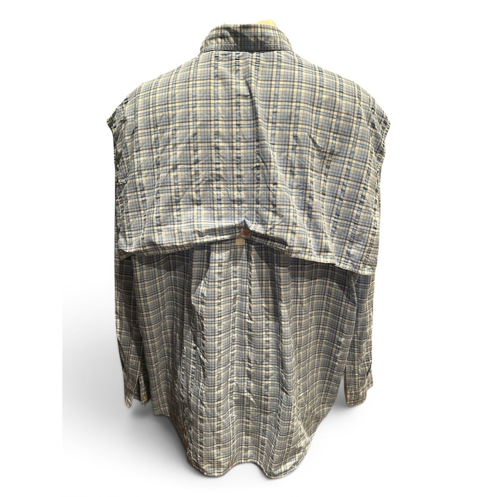 Vineyard Vines Harbor Shirt XXL Blue Plaid Fishing Vented Performance - Picture 2 of 11